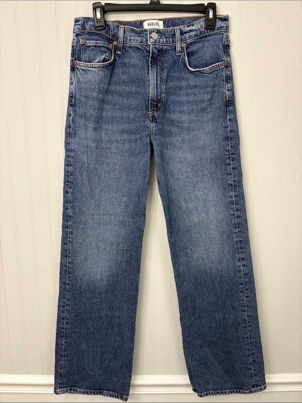 Agolde Harper Straight Leg Jeans in Medium Blue Wash